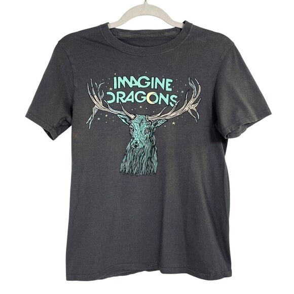 Imagine Dragons Elk in Stars Band Tee Gray 100% Cotton Graphic Womens Size Small - Picture 1 of 7